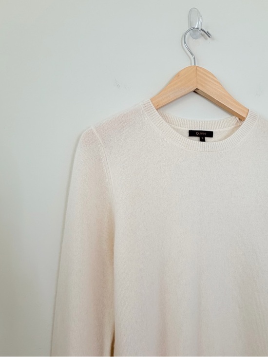 Quince Mongolian Cashmere Crewneck Sweater in Ivory minimalist capsule Size S - Picture 4 of 13